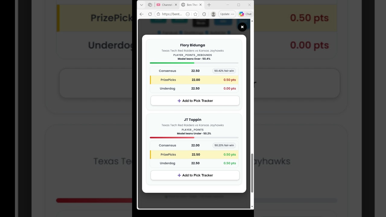 Texas Tech vs Kansas 🔥 2 PrizePicks VALUE Plays (Tonight)