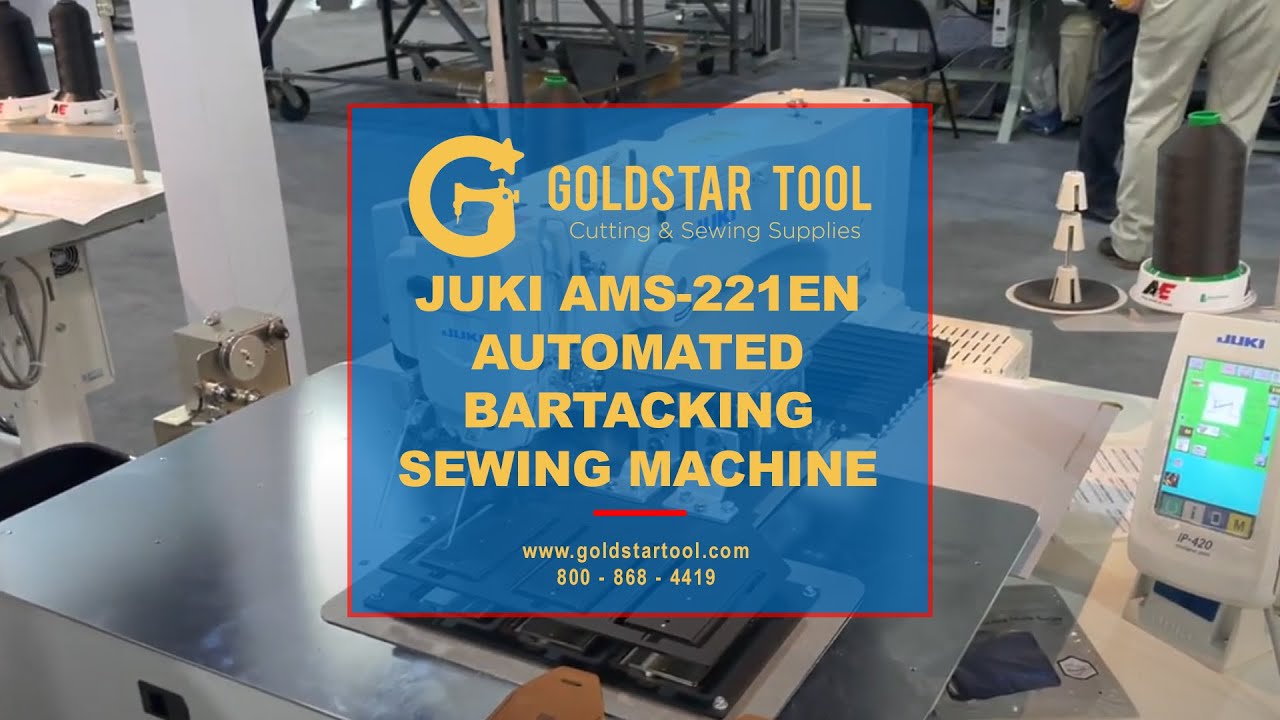 Trade Show - JUKI AMS-221EN Automated Bartacking Sewing Machine - Goldstartool.com - 800-868-4419