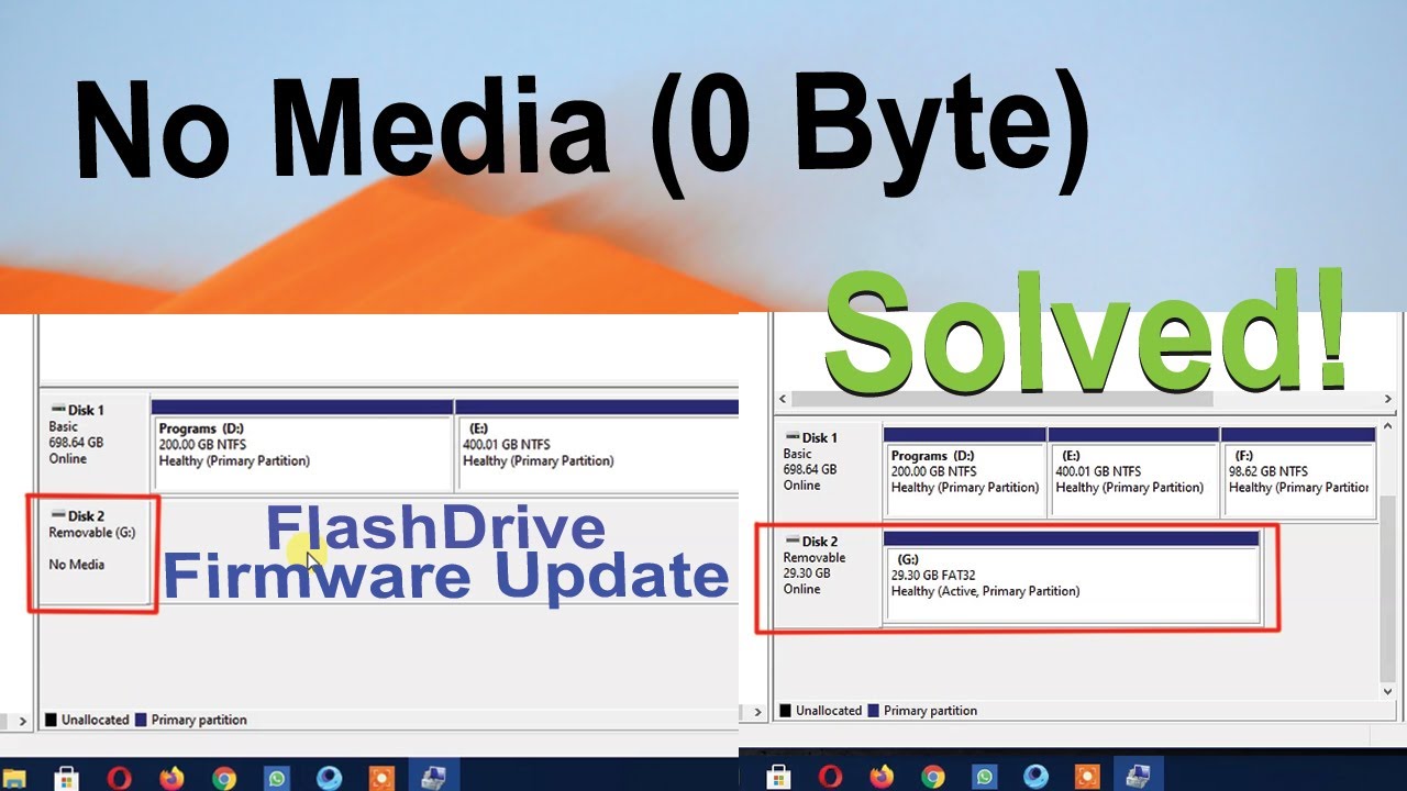 Flash/Pen drive showing no media 0 bytes | no media USB fix
