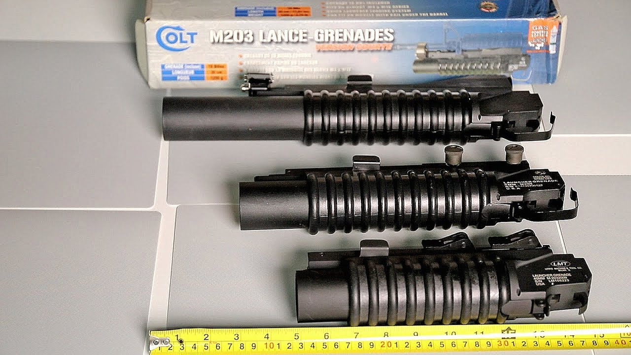Airsoft M203 榴弹发射器三种长度搭配对比 G&P CYBERGUN S&T M203 Grenade Launcher Comparison