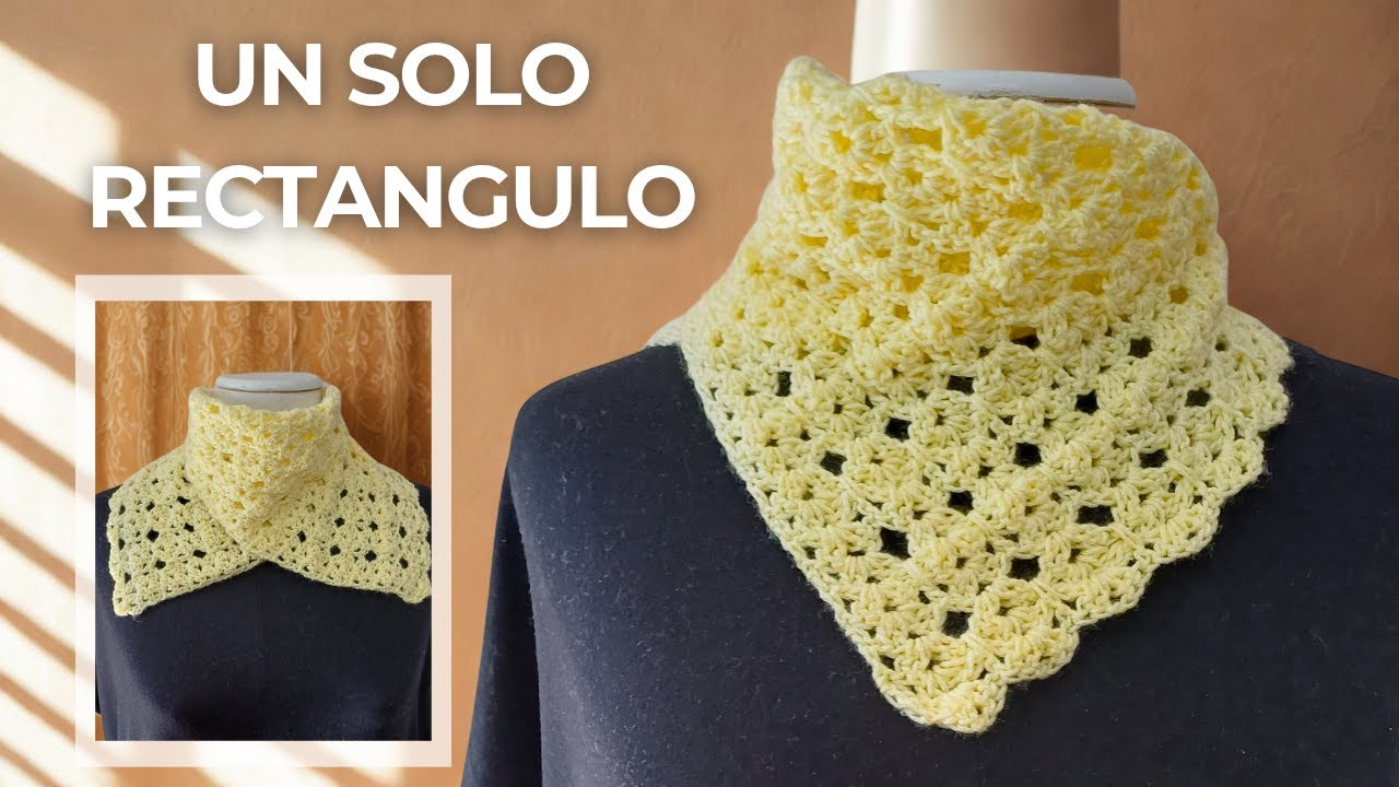 Cómo tejer un cuello fácil a crochet – Con un solo rectángulo