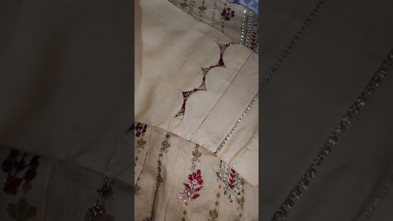 trousers design with gota lace beautiful Neck Design #beautyheartcollections #fashiondesign