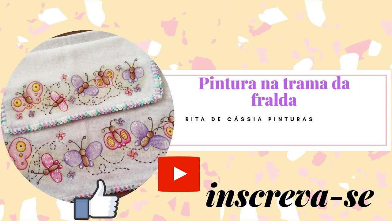 Pintura na trama da fralda, borboletinhas 🥰