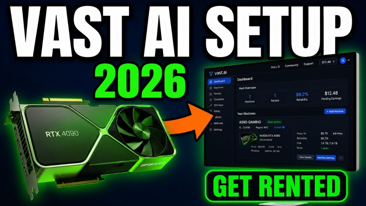 Vast.AI Host Setup 2026 - Full Install + How to Price Your GPU to Get Rented FAST!