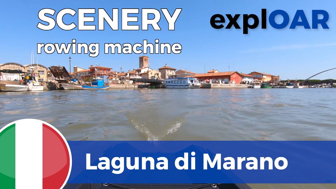 rowing scenery Italy fishing harbor Laguna di Marano