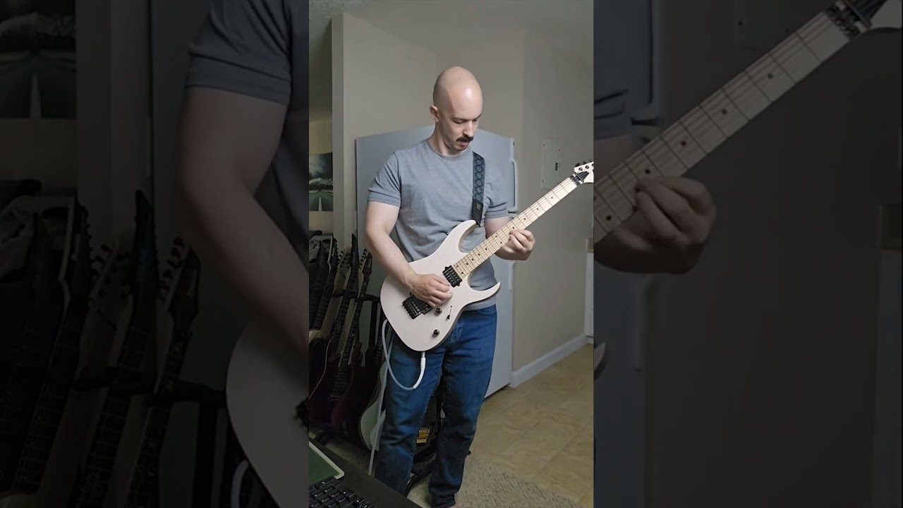 Laid back drop C riffing using the trusty open low string #metal #guitar #guitarist