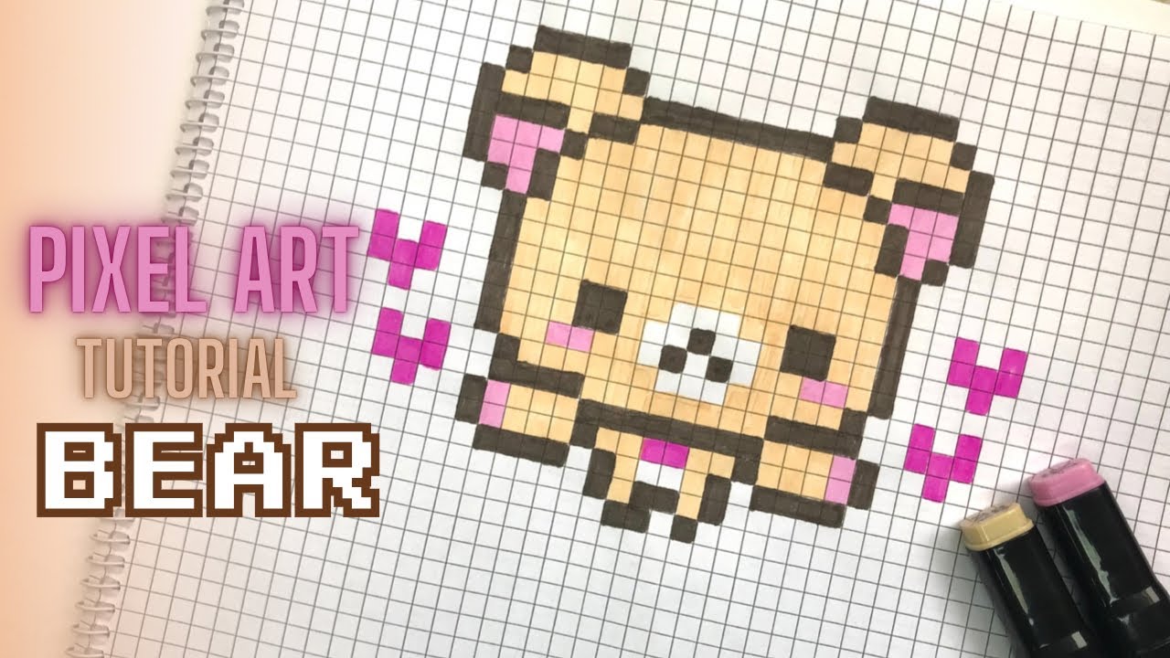 Pixel Art Tutorial: Drawing BEAR Step by Step