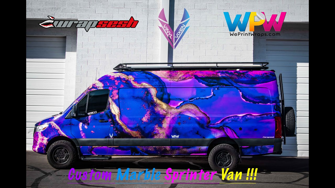 Mercedes Travel Van Gets Transformed With a Marble Vinyl Wrap