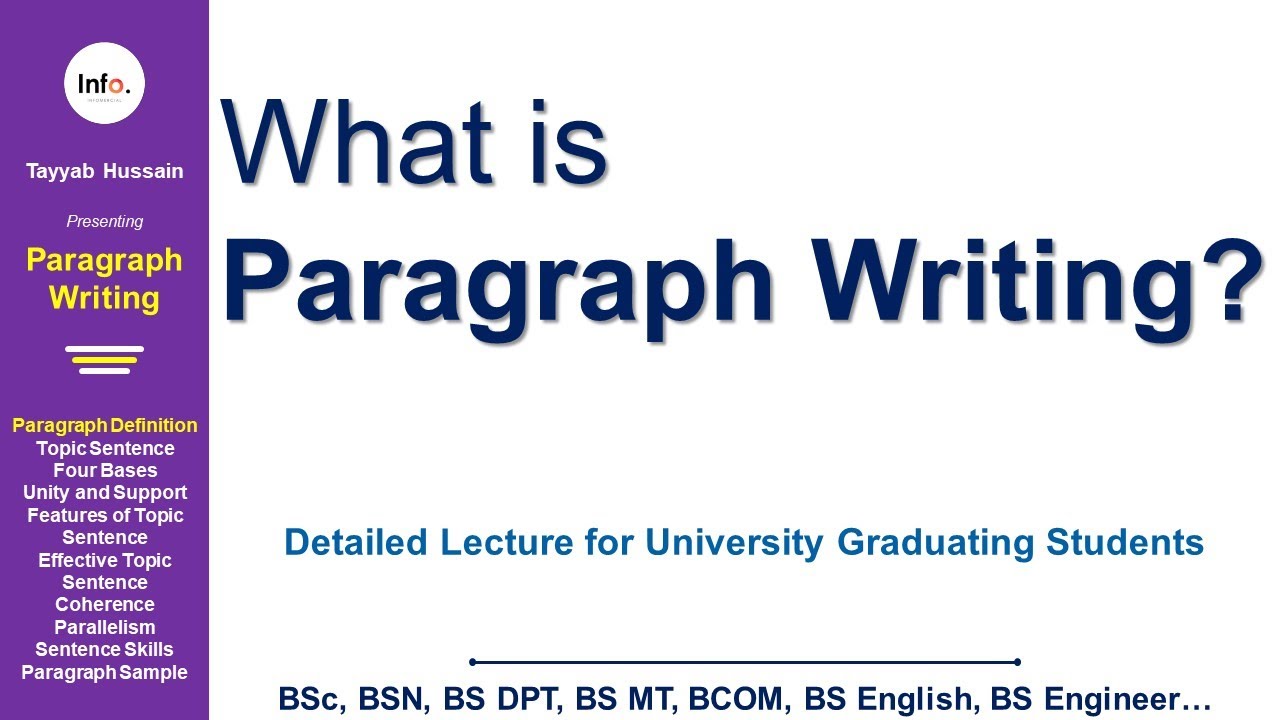 What is Paragraph Writing? | Detailed Lecture for University Students