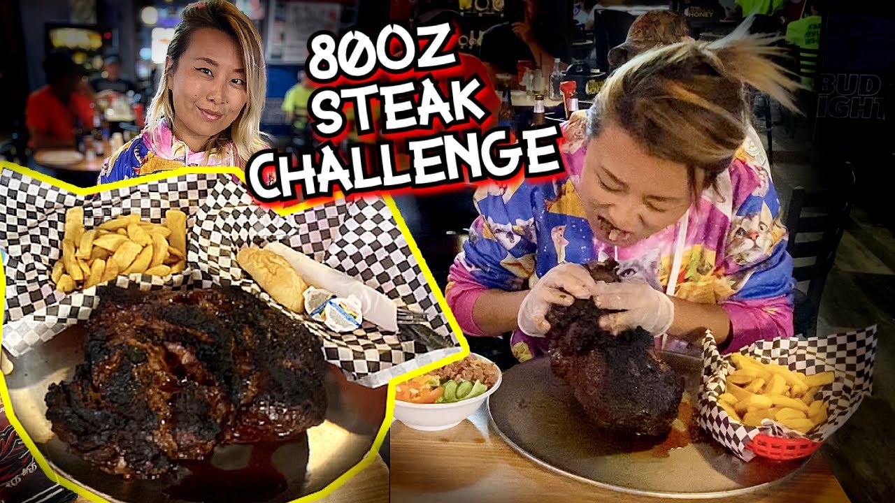 MASSIVE 80OZ STEAK CHALLENGE in Akron, Ohio!! #RainaisCrazy