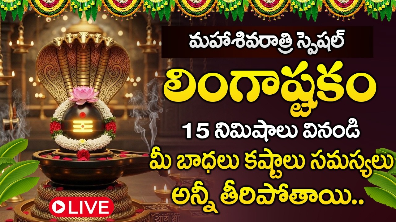 LIVE : మహాశివరాత్రి స్పెషల్ లింగాష్టకం వినండి చాలు మీ బాధలు కష్టాలు అన్నీ తీరిపోతాయి. | Lingashtakam