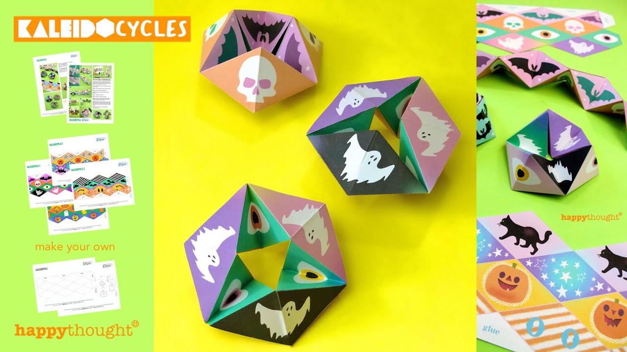 Paper Kaleidocycle template for Halloween: Make a DIY printable 3D paper kaleidocycle &bull; Happythought