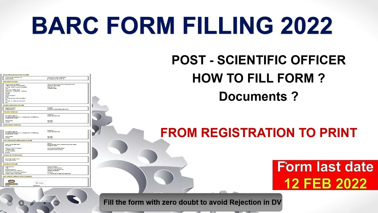 BARC SCIENTIFIC OFFICER ONLINE APPLICATION FORM (2022)