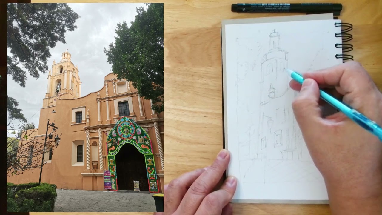 Let's Draw Together: Yellow Church. Lo Fi jams, drawing, company, background music,