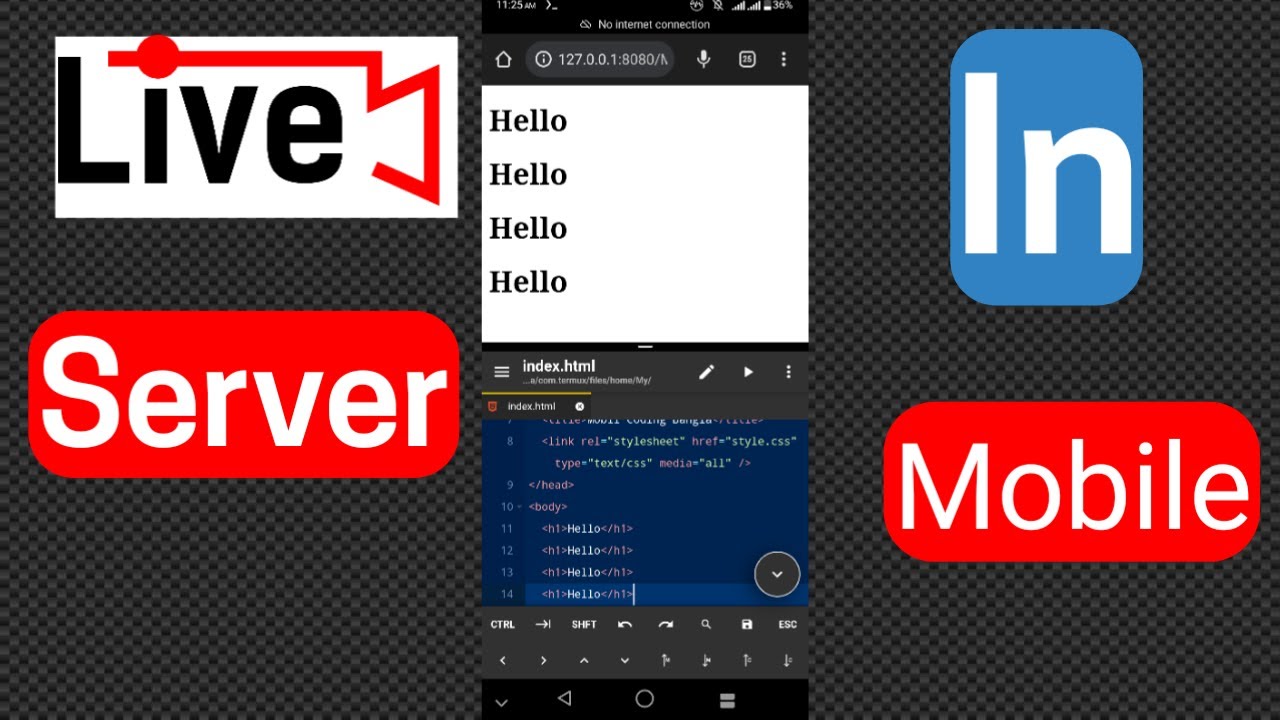 Live server in Mobile.Live server in Android.