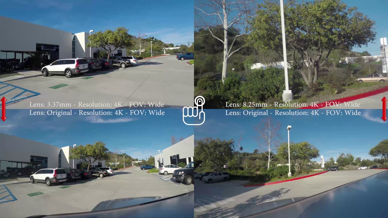 GoPro Lens Compare: 3.37mm vs 8.25mm vs Original (Stock) - Car Mounted