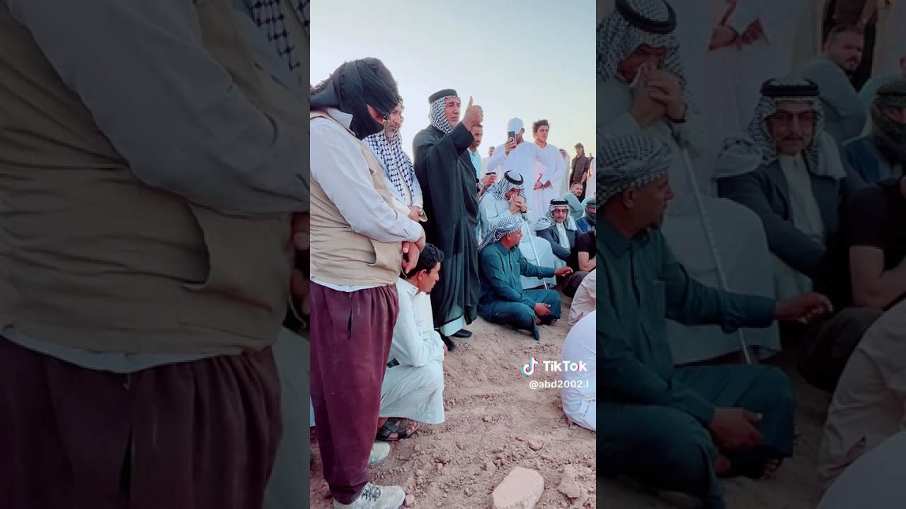 تشيع للمرحوم محمود صالح الطيف   والشيخ نزار ابراهيم محمد البندر الصميدعي عم يلثي القبر بارك الله فيك