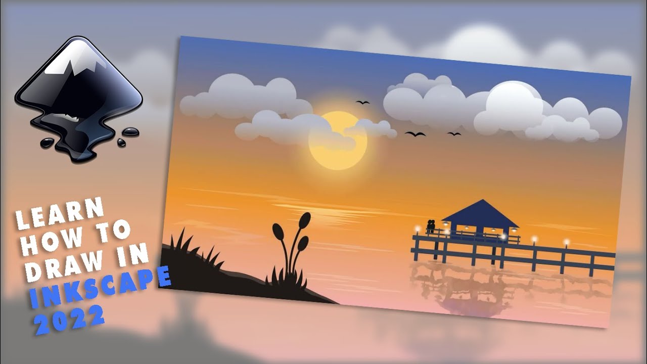How to  make sunset scenery in Inkscape 2022 😘😘😘