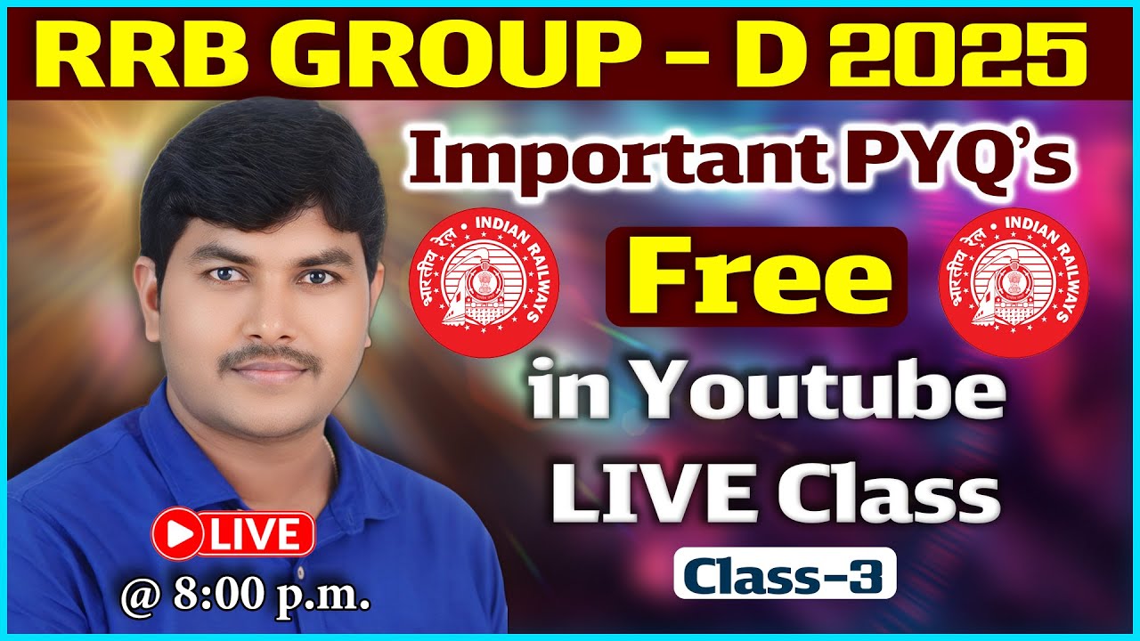 LIVE: RRB Group D PYQ’s 2025 Class-3 | Previous Year Papers Explained by Ramu Sir | Genius Study