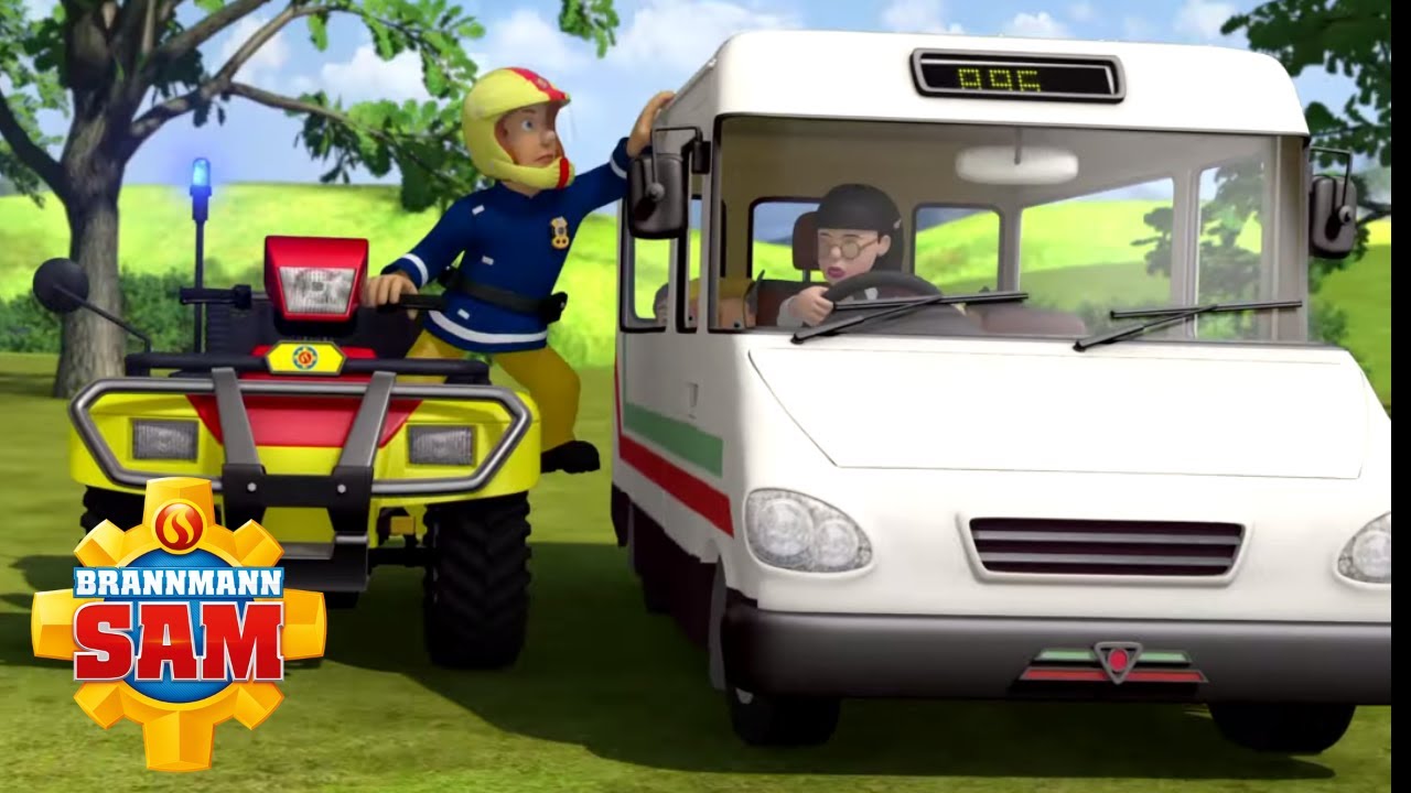 Brannmann Sam | Sam redder fartsbussen! | Kompilering | Tegnefilm