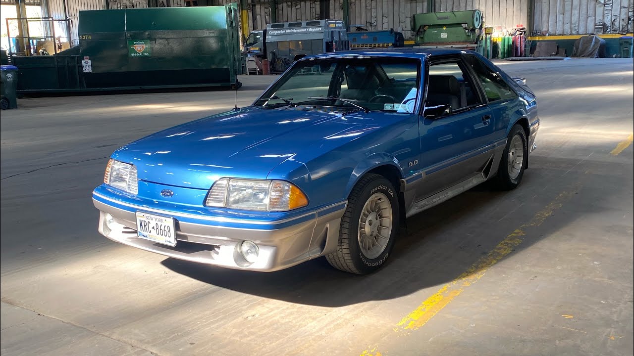 173k miles 1988 Mustang GT Bright Regatta Blue after wash and wax.