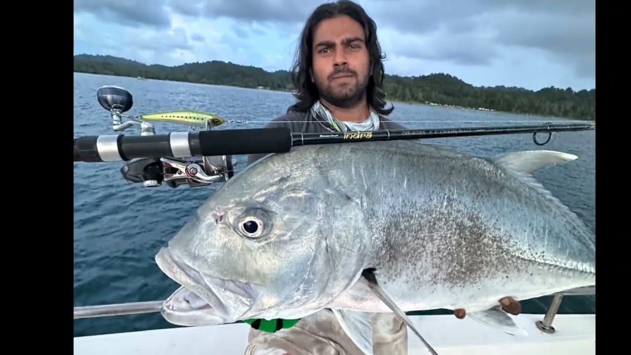 Andaman Giant Trevally Fishing | Using Major Craft Indra 8ft Rod