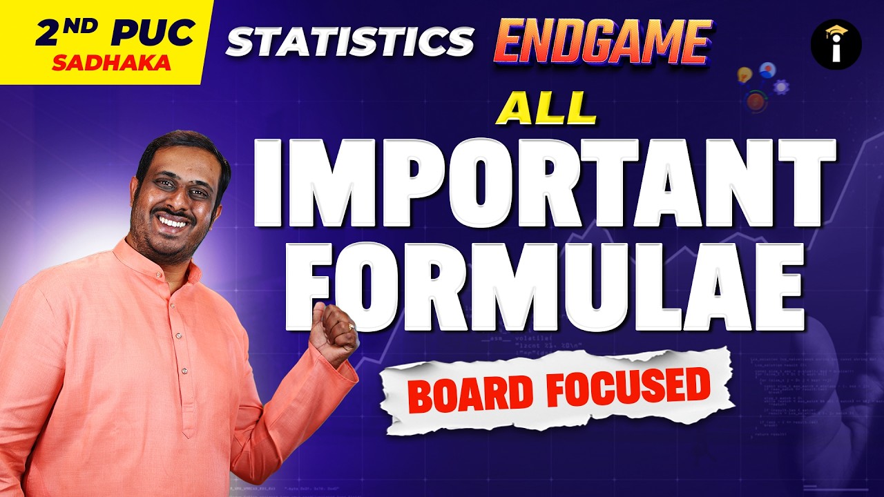 Statistics All Important Formulas LIVE | 2nd PUC Endgame for Board Exam Preparation