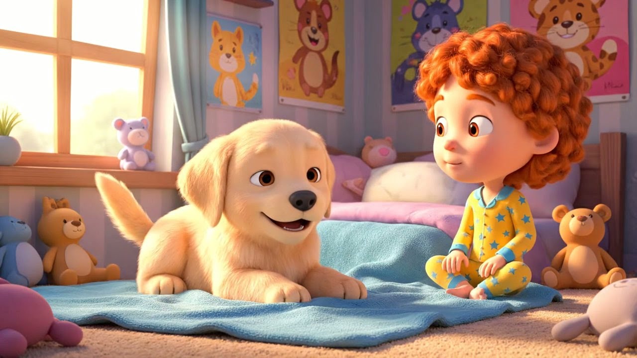 El cachorro travieso tiró de la manta | Canciones Infantiles y Rimas para Niños