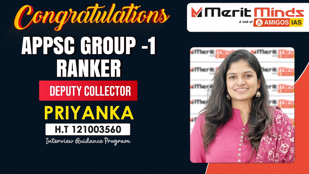 T. Priyanka 🎖️ Deputy Collector | APPSC Group-1 Ranker Mock Interview 🔥 | Merit Minds 🎓