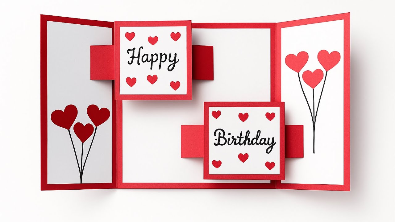 DIY Magic Pull-Tab Birthday Card 💝 | Easy Handmade Birthday Card Idea | Surprise Popup Card Tutorial