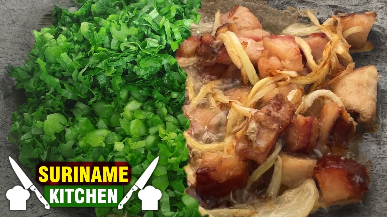 Amsoi In Warme Vis (Djhurmachrie) | Green Amsoi Vegetable With Smoked Catfish