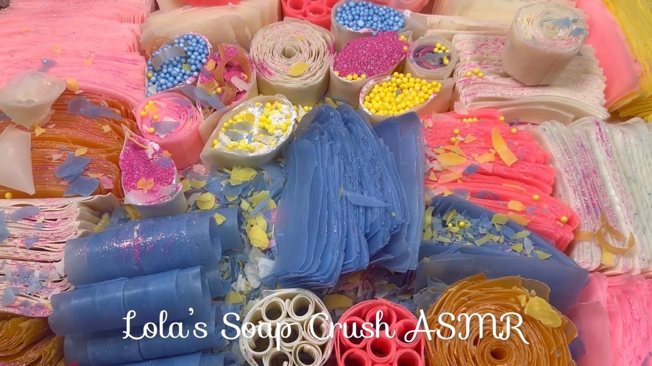 ASMR soap crushing 💗🤍💙💛 Laundry soap chips, roses and Starch!