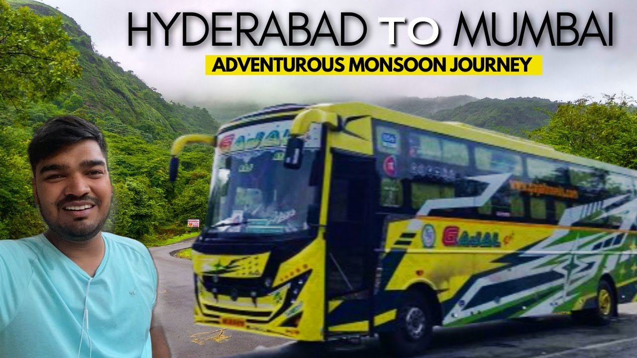 Hyderabad to Mumbai Bus Journey in MONSOON | GAJAL RAJ Travels