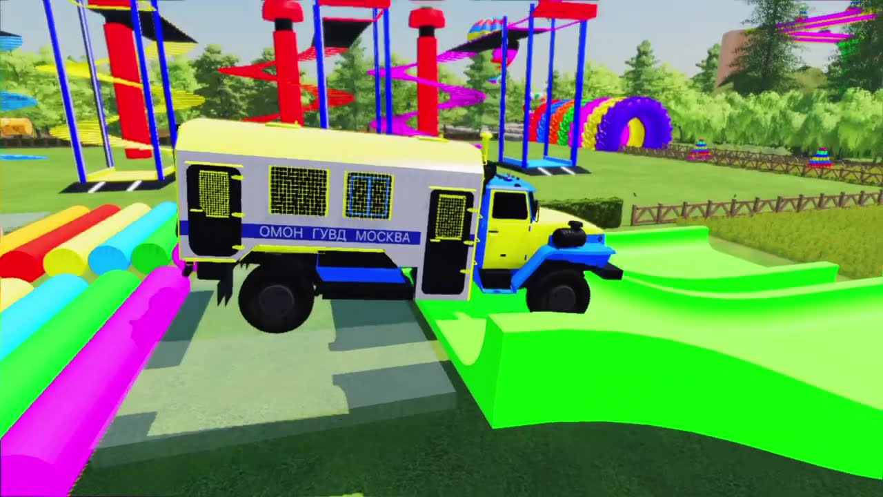 Colorful Truck Garage – ALL Mixer Trucks with Double Flatbed Trailers | FS22