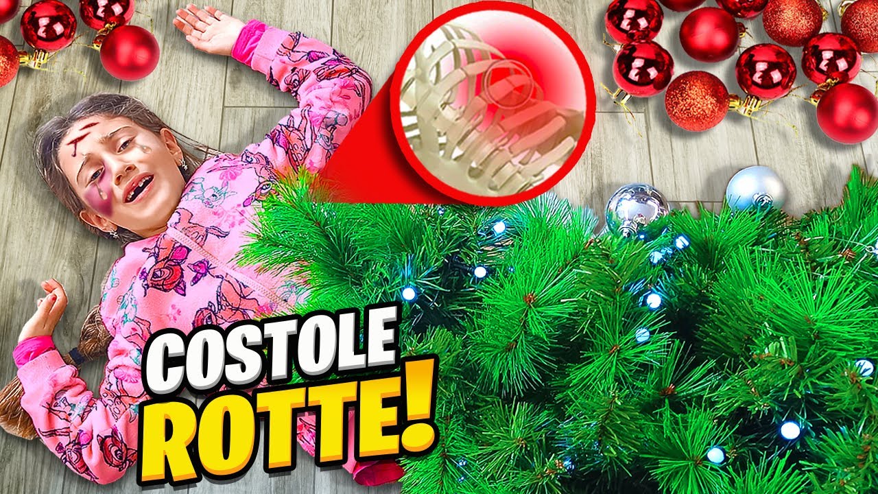 GIADA CADE E SI FA MALE E SI ROMPE UNA COSTOLA MENTRE TOGLIE ADDOBBI DI NATALE CON RIKY E MAMMA!