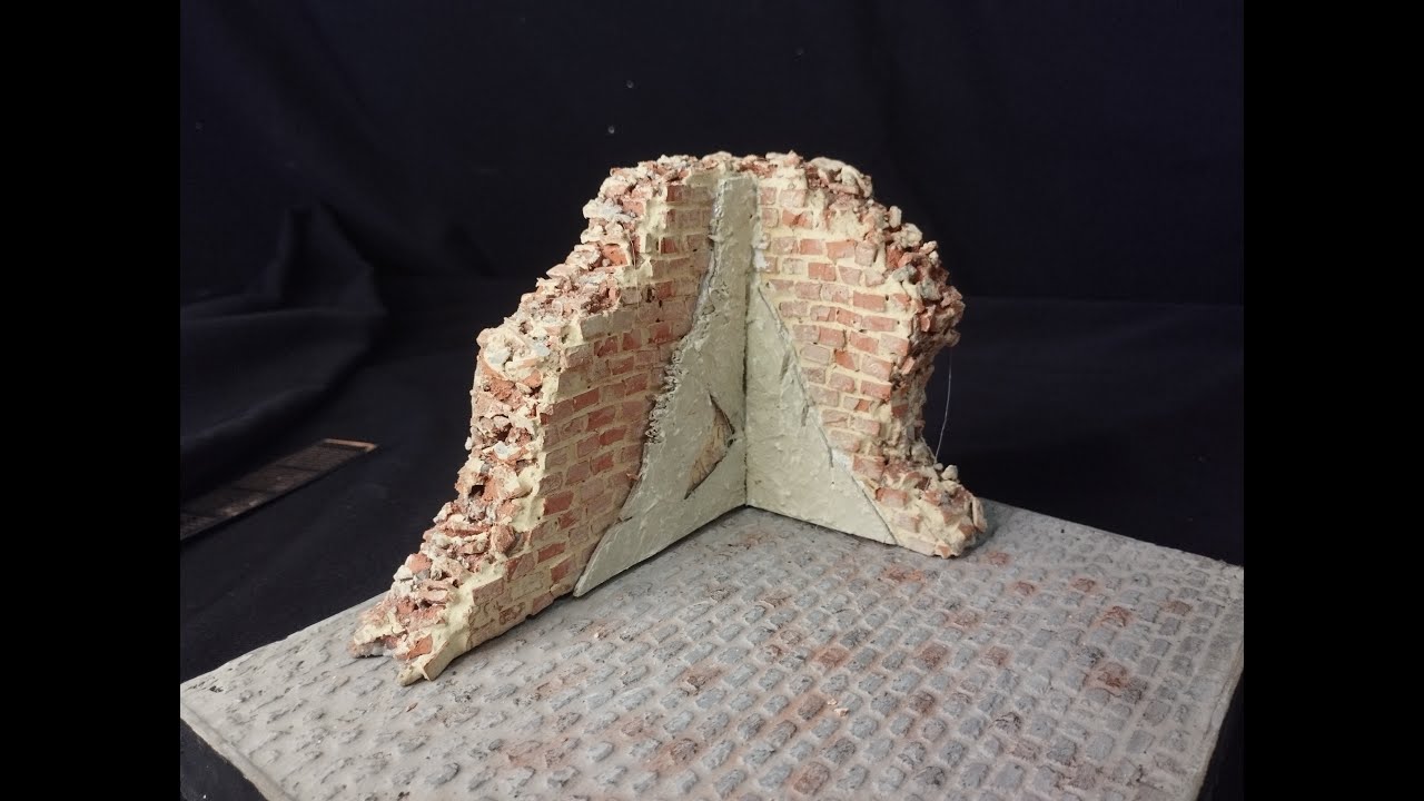 How to make a realistic broken wall.1/35 scale scratch build modelling.