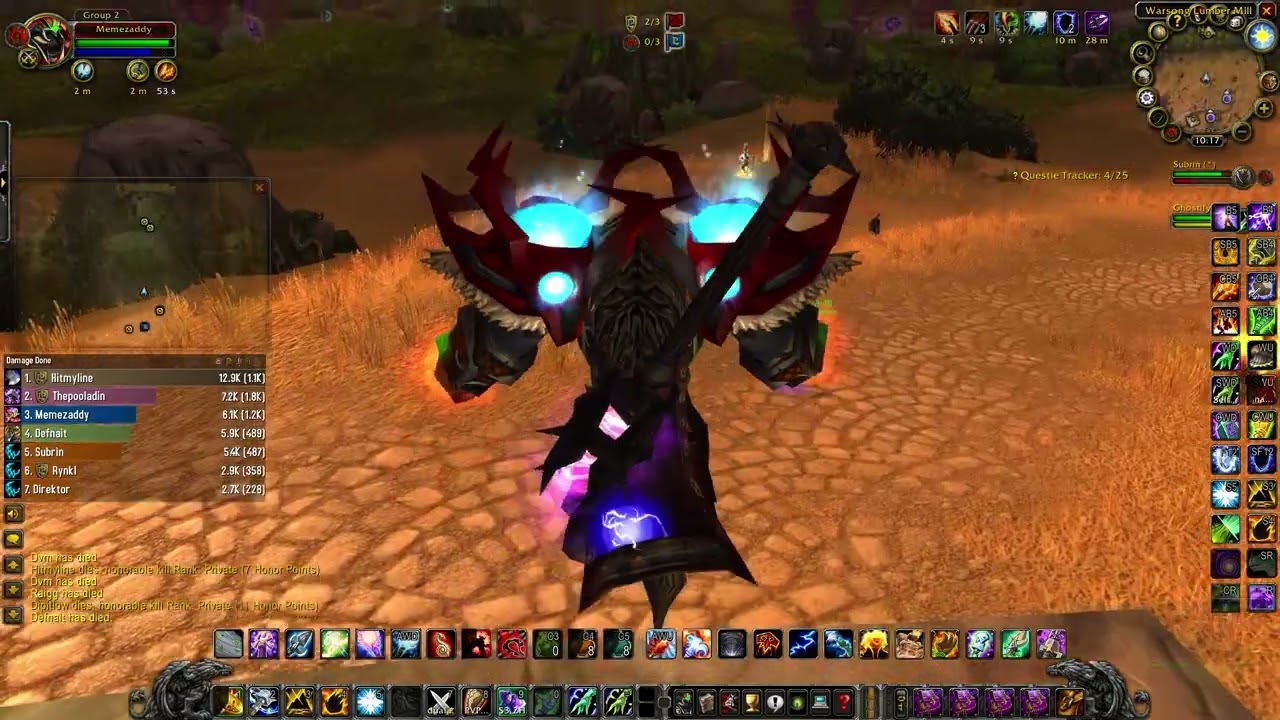 Warrior druid paladin triple kill  |  WoW TBC 2H Enhancement Shaman PVP