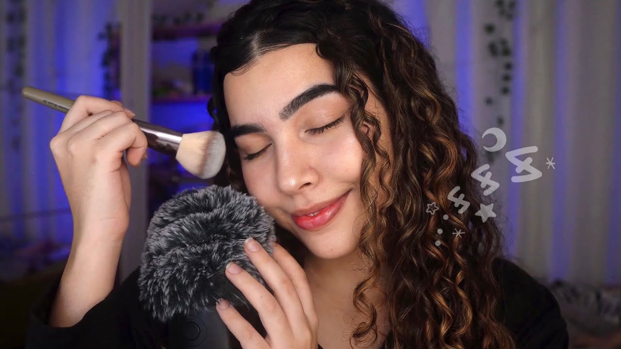 ASMR ☔️ para pessoas EXTREMAMENTE cansadas (sons de chuva, pincel na tela, cafuné e sons de boca)