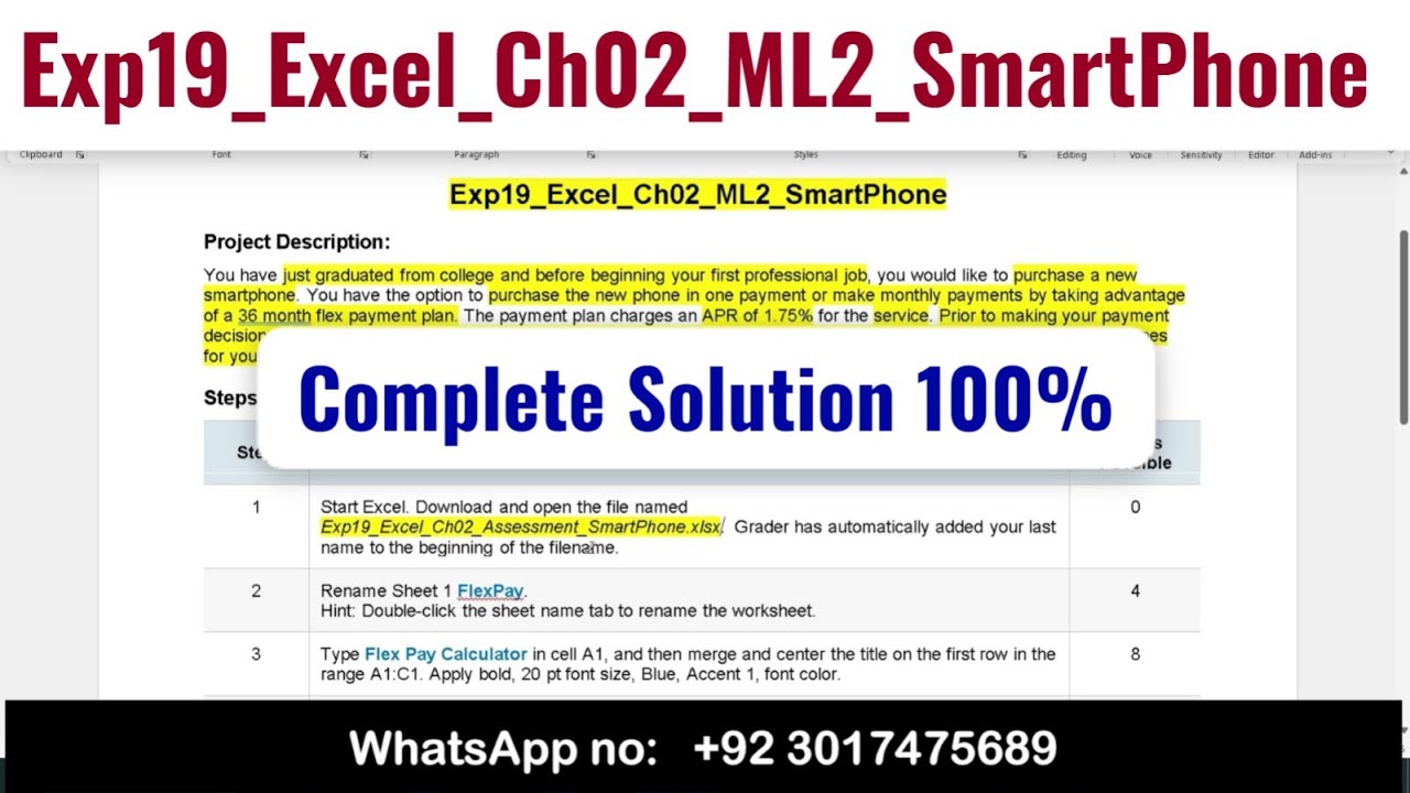 Exp19_Excel_Ch02_ML2_SmartPhone | exp19 excel ch02 ml2 smartphone #ML2SmartPhone #Exp19ExcelCh02ML2