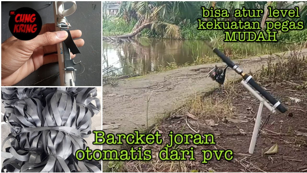 Cara membuat barcket joran otomatis dari pvc || how to make automatic fishing rod barcket from pvc