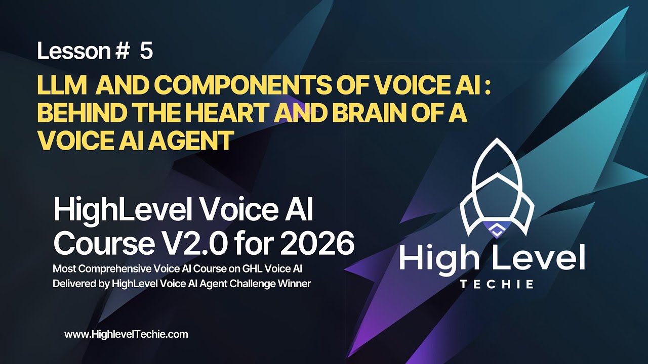 HighLevel Voice AI Course: Lesson 5: LLM & Components of Voice AI | The Brain Behind Voice AI  Agent