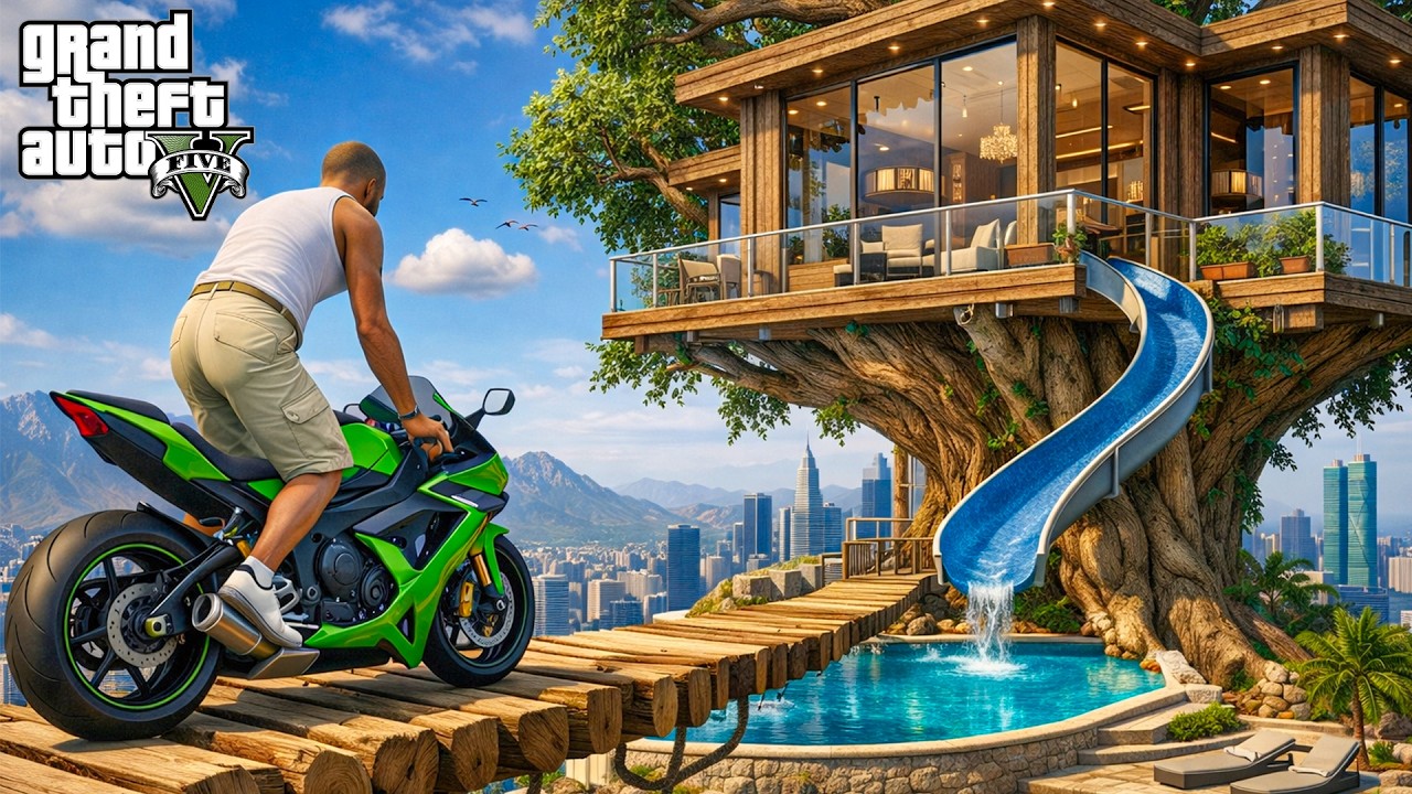 Franklin TRANSFORME sa Maison en Cabane de LUXE à 250.000€ | GTA 5 Mods