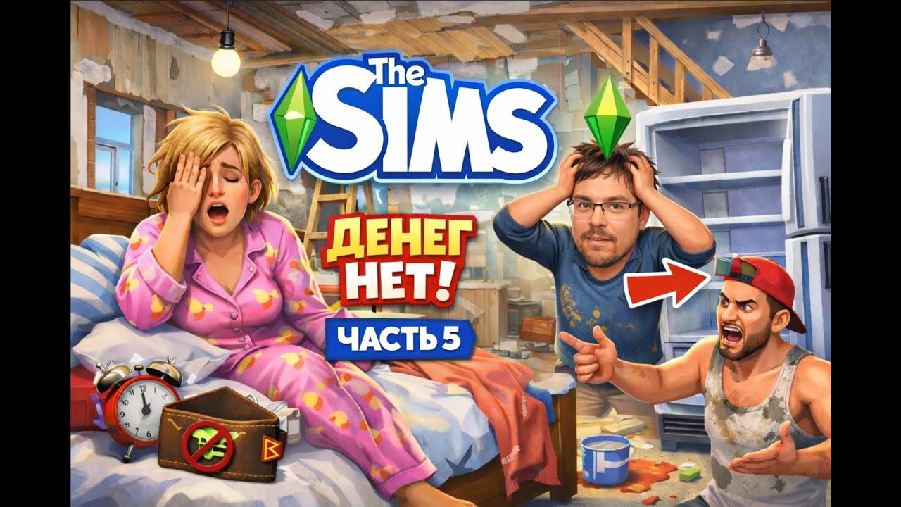 🏠 THE SIMS 🛠️ Ремонт без денег, пустой холодильник и гениальное решение |Часть 5| #thesims
