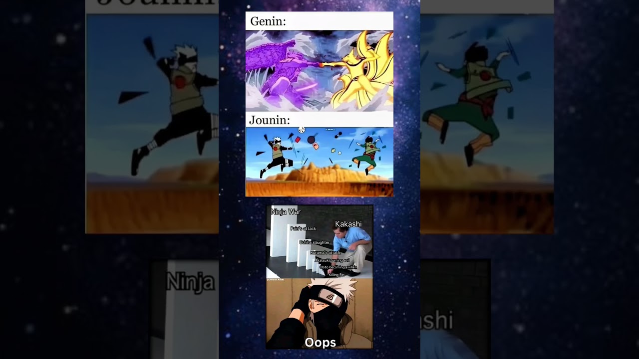 Genin vs Jounin 😅 #naruto #otakus #anime #animeweeb #memes #viralshort #shorts #sasuke