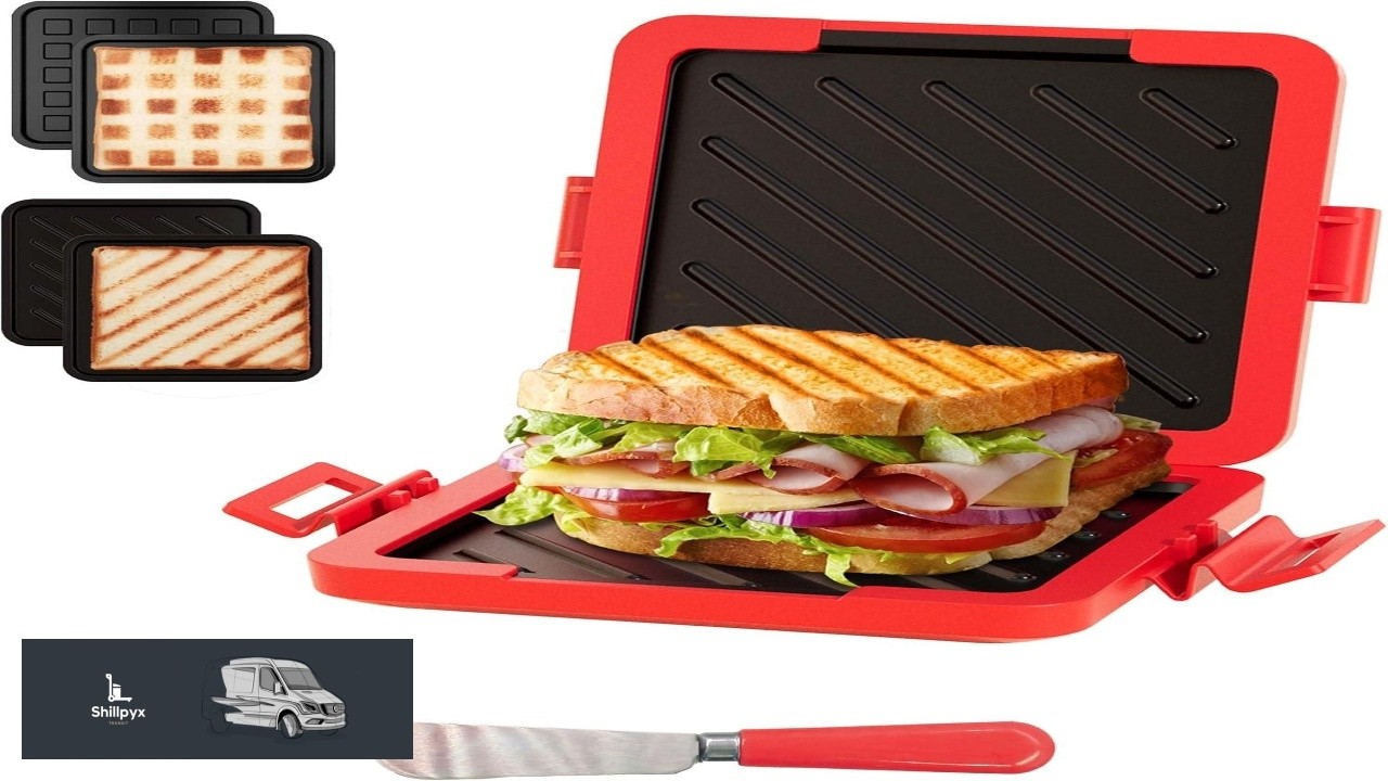 Microwave Grilled Cheese & Breakfast Maker Fast Cook Waffle Panini