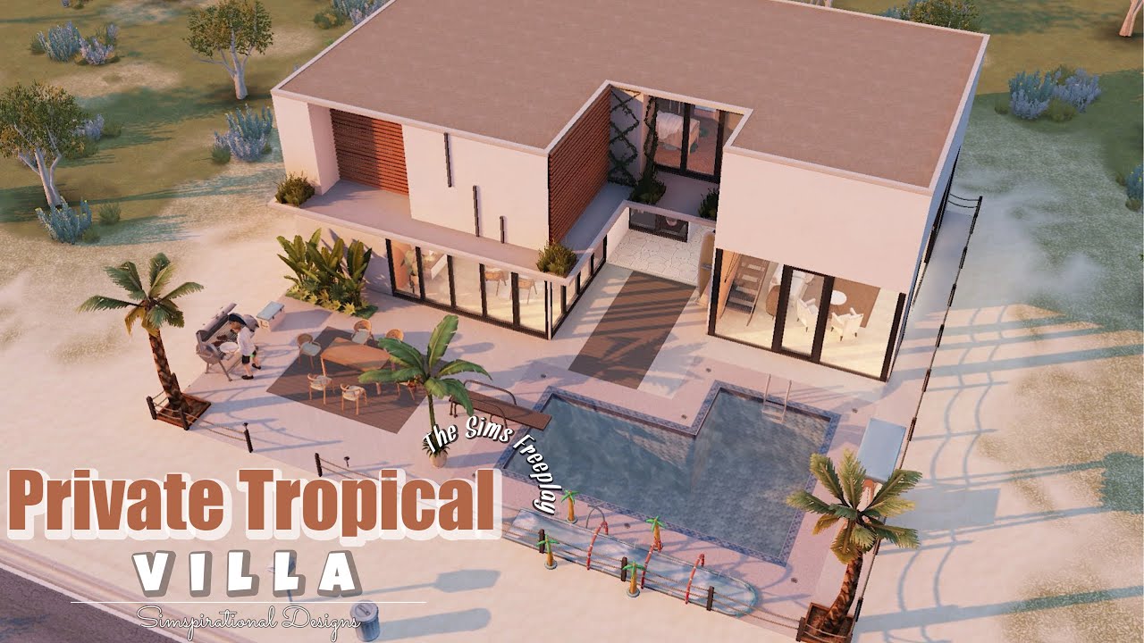 PRIVATE TROPICAL VILLA | The Sims Freeplay | House Tour | Floor Plans | Simspirational Designs