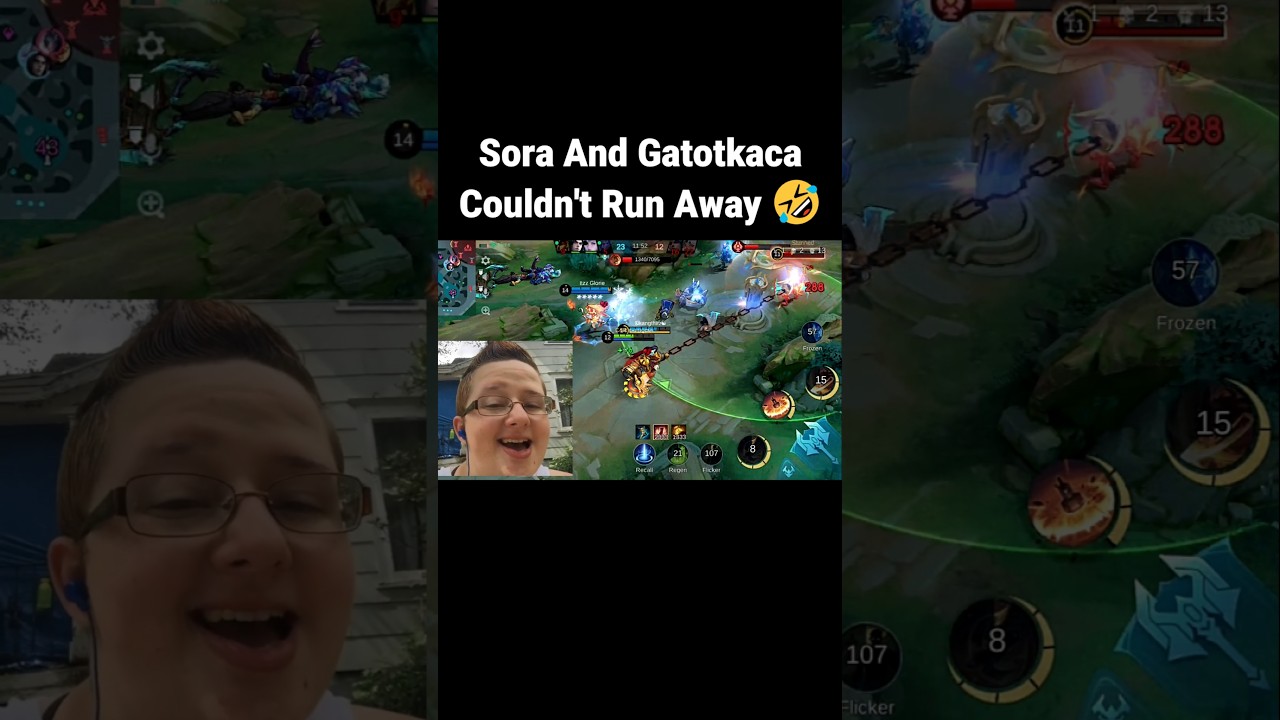 Sora and Gatotkaca Couldn't Run Away 🤣 #mobalegends5v5 #moba5v5pippin #moba5v5english #shorts #reels