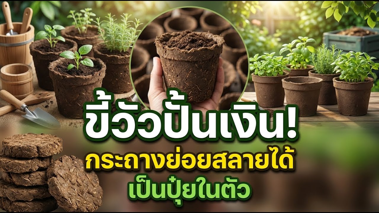 เปลี่ยนขี้วัวให้เป็นทอง! นวัตกรรมกระถางรักษ์โลก ย่อยสลายได้ 100% ภูมิปัญญาชาวบ้านที่ใครก็ทำได้