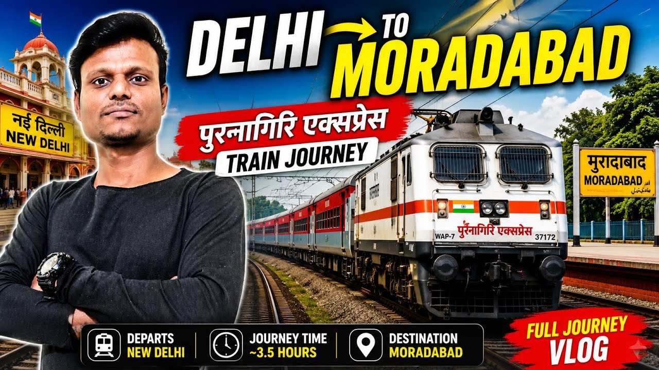 Delhi to Moradabad Train Journey in Puranagiri Express | Adi Kailash Yatra | Part 2
