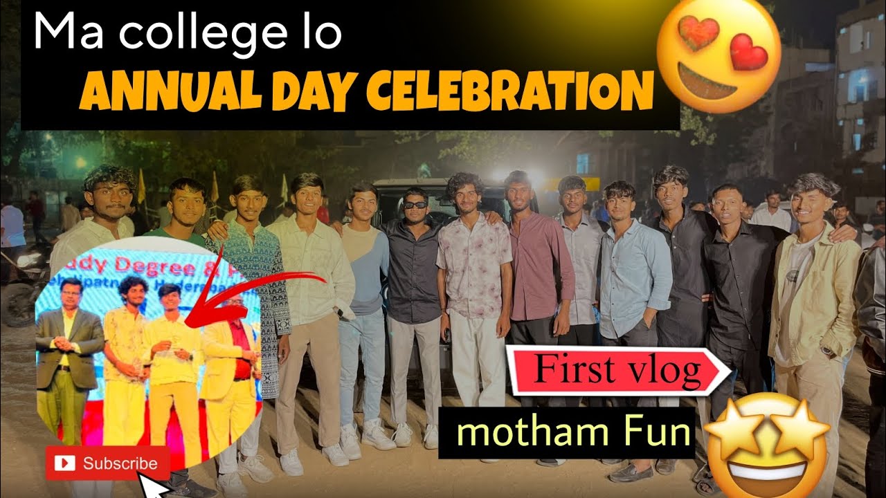 Ma college lo ANNUAL DAY Celebrations🥳| Pulla Reddy degree college|❤️| motham Fun😅